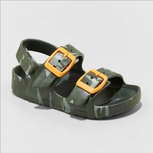SOLD - Birkenstock dupes- by Cat & Jack army green sandals, great condition.